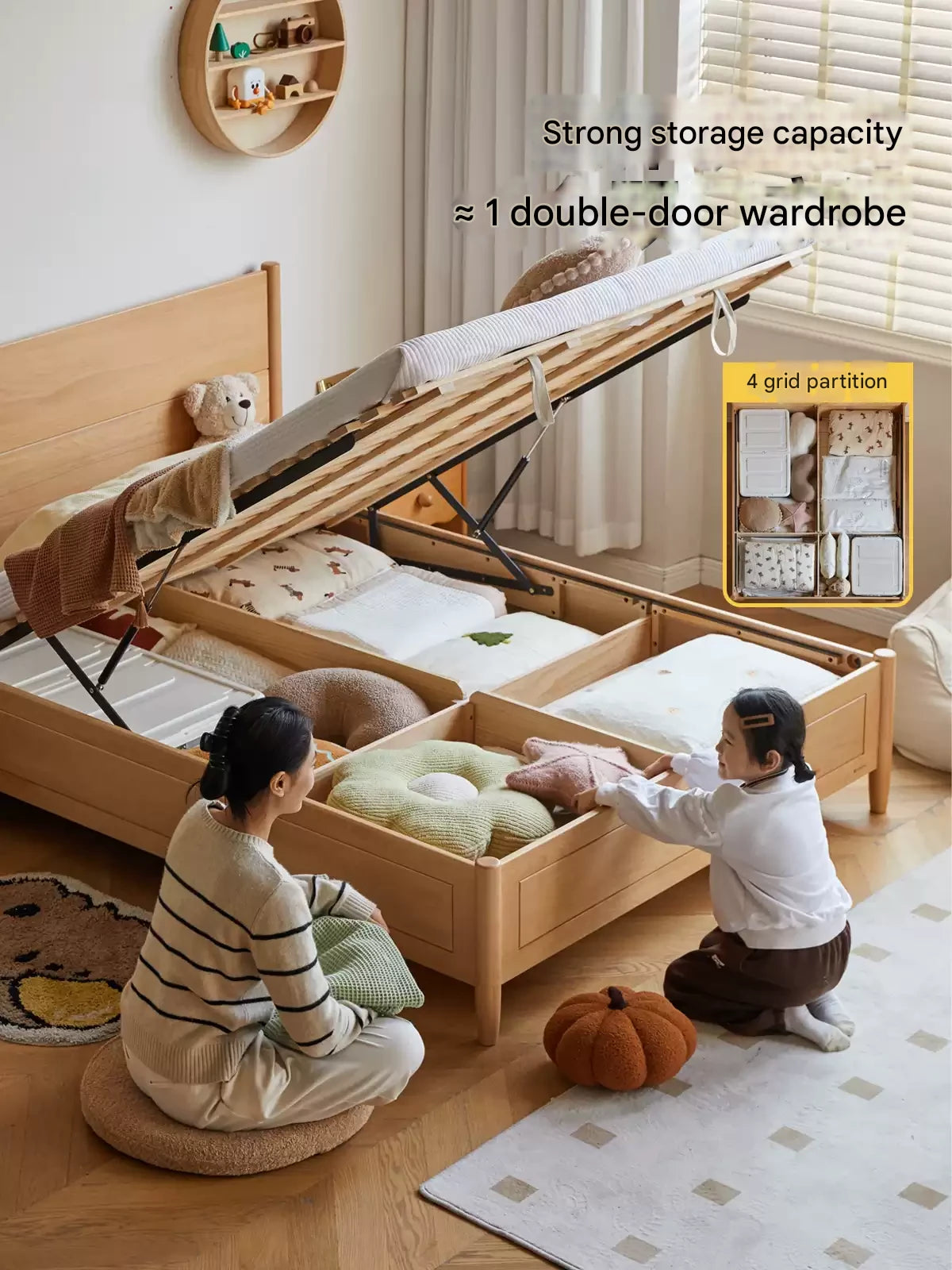 Beech Solid Wood Children's Box Bed