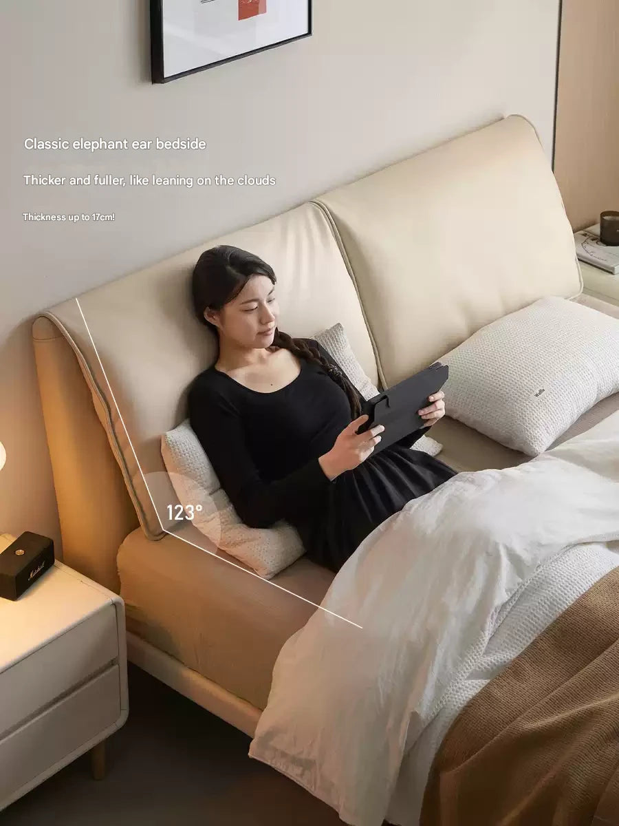 Suspension Technology Fabric Bed,Leather Bed with Light