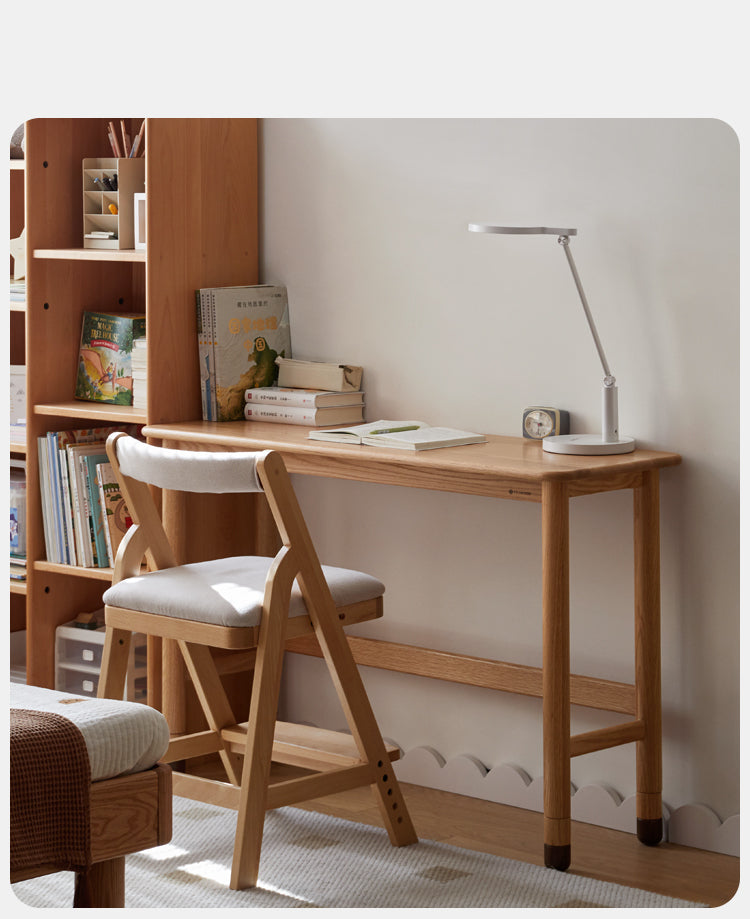 Oak Solid Wood Lifting Study Table Narrow Desk
