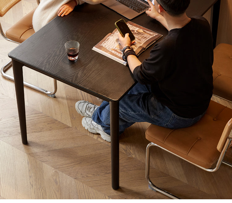 Oak Solid Wood Rectangular Wall-Mounted Dining Table