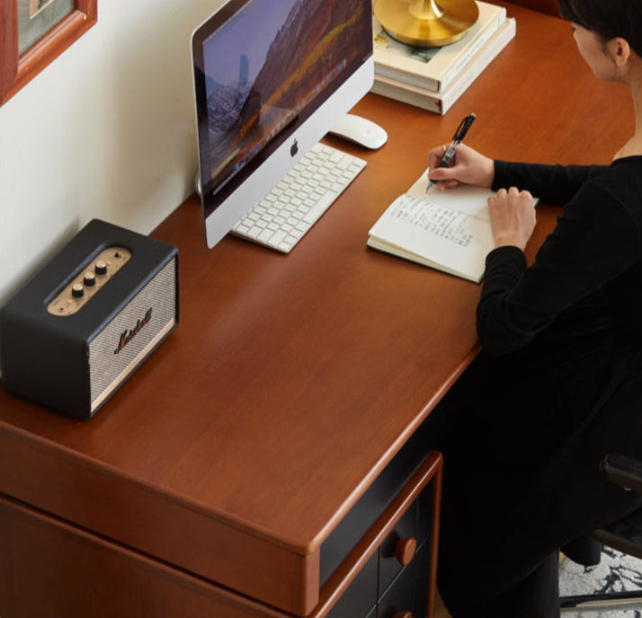 Poplar Solid Wood Retractable Office Table