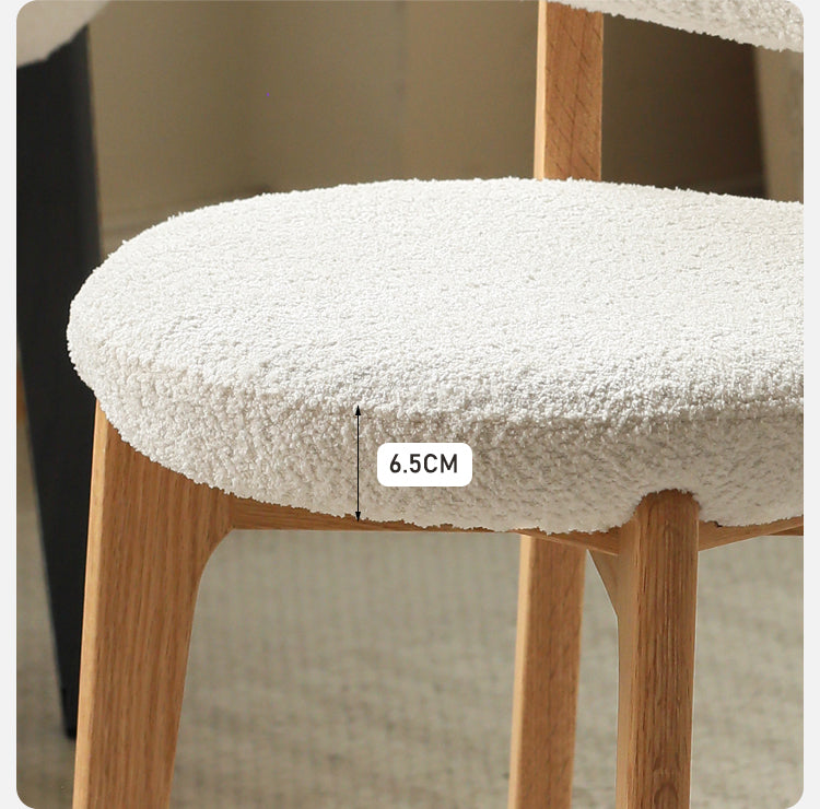 Oak Solid Wood Modern Velvet Soft Makeup Stool