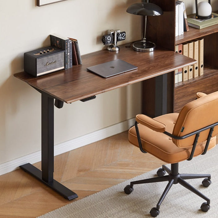 Black Walnut, Oak Solid Wood Electric Elevating Desk