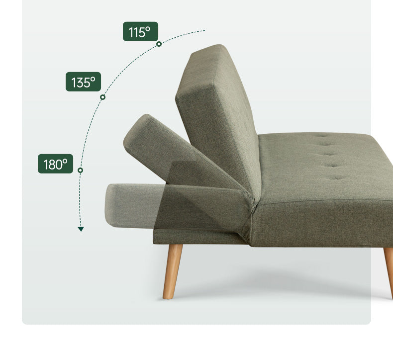 Beech Solid Wood Sleeper Sofa Modern Minimalist.