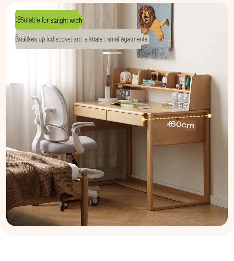 Beech Solid Wood Desk Can Be Lifted and Adjusted