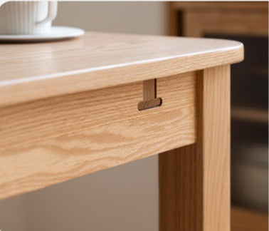 Oak Solid Wood Telescopic Folding Dining Table