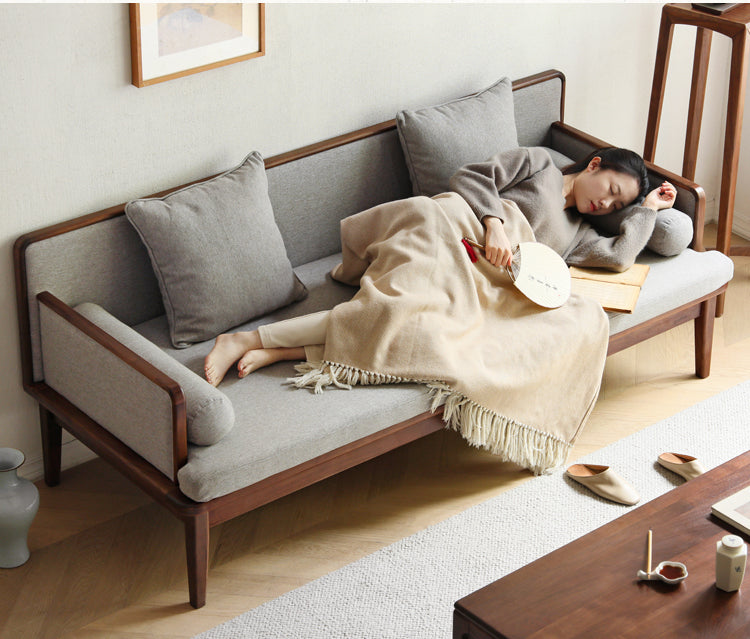 Black Walnut, Ash Solid Wood Sitting Sofa new Chinese Style.