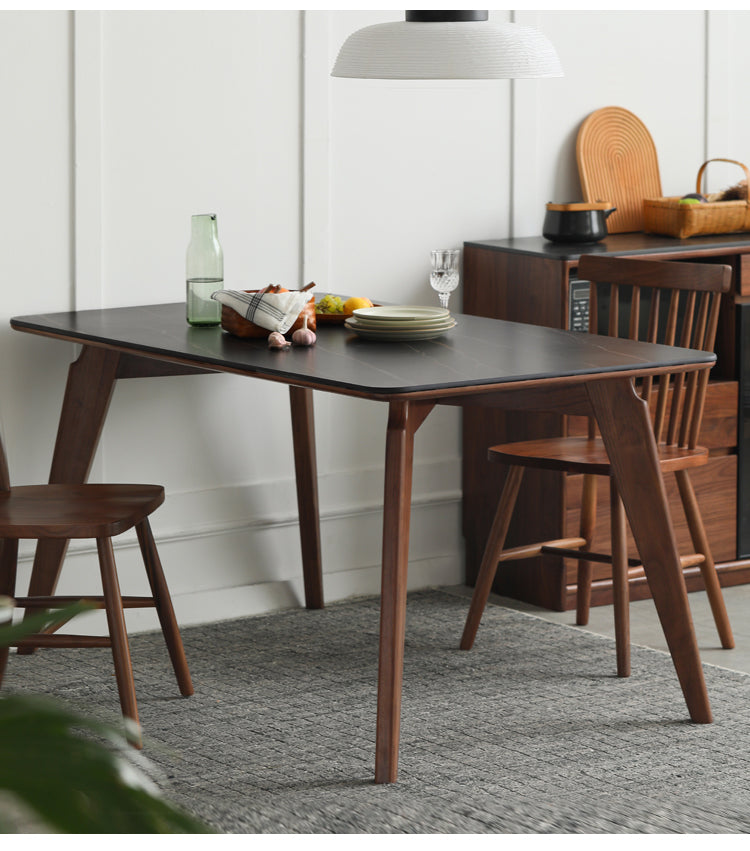Black Walnut Solid Wood Slate North American Dining Table