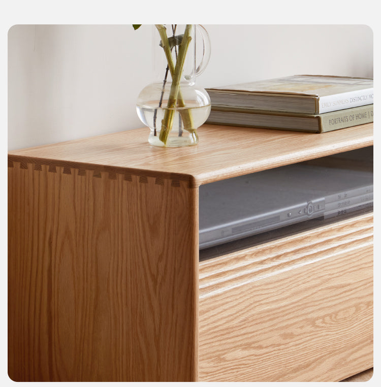 Oak, Cherry Wood, Black Walnut, TV Stand Floor Cabinet