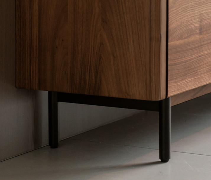 Black Walnut Solid Wood Italian Light Luxury TV Cabinet.