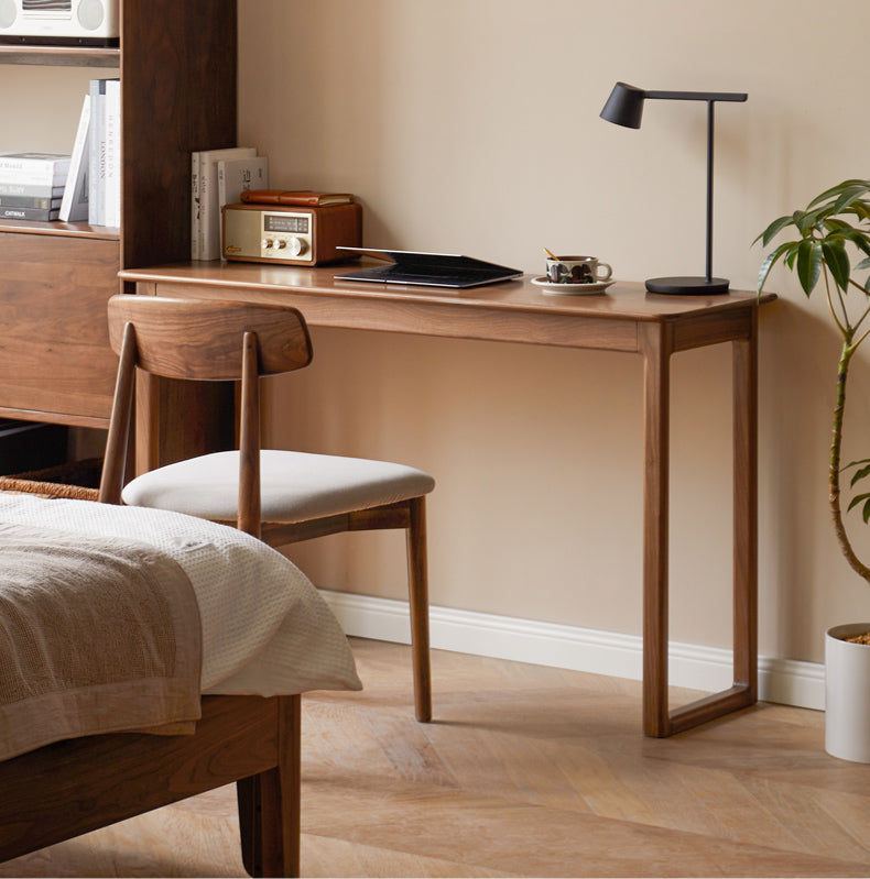 Black Walnut Solid Wood Narrow Desk
