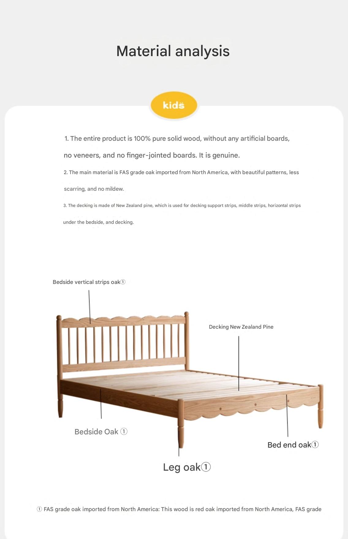 Oak solid wood children's bed<