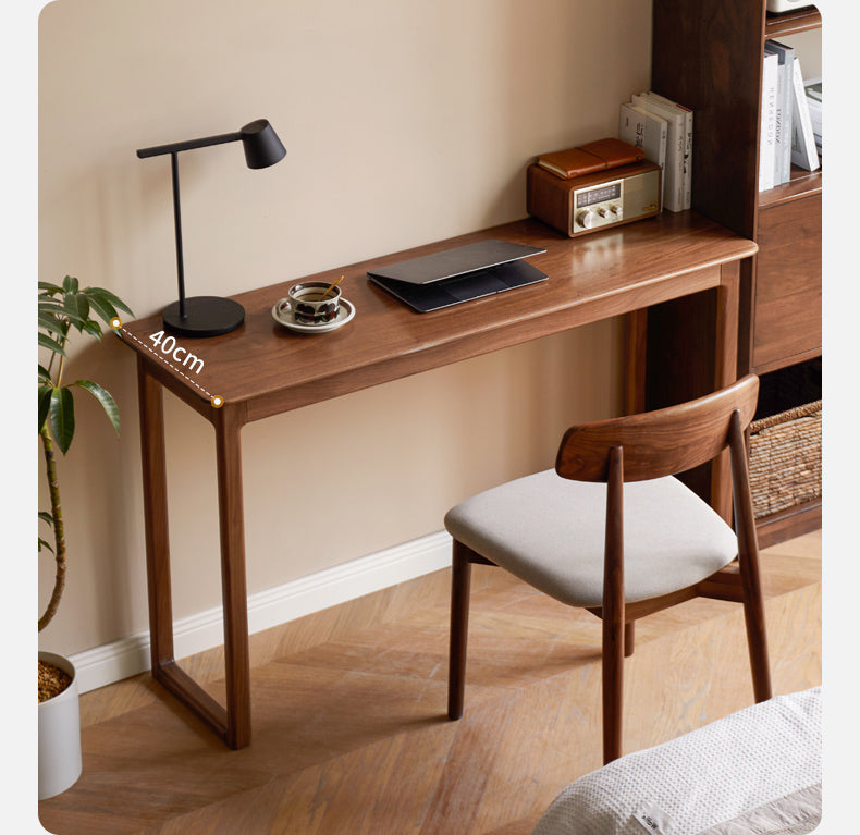 Black Walnut Solid Wood Narrow Desk