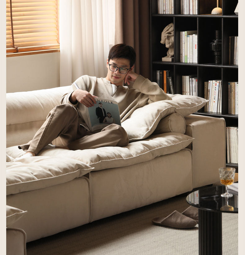 Fabric French Cream Style Modular Sofa.