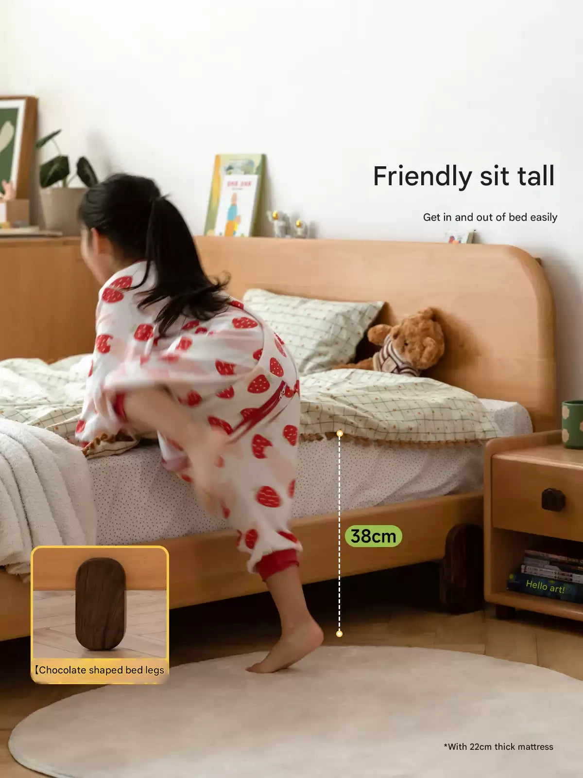 Beech ,Oak solid wood children's bed<