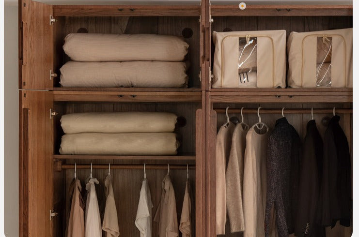 Oak Solid Wood Modern Wardrobe.