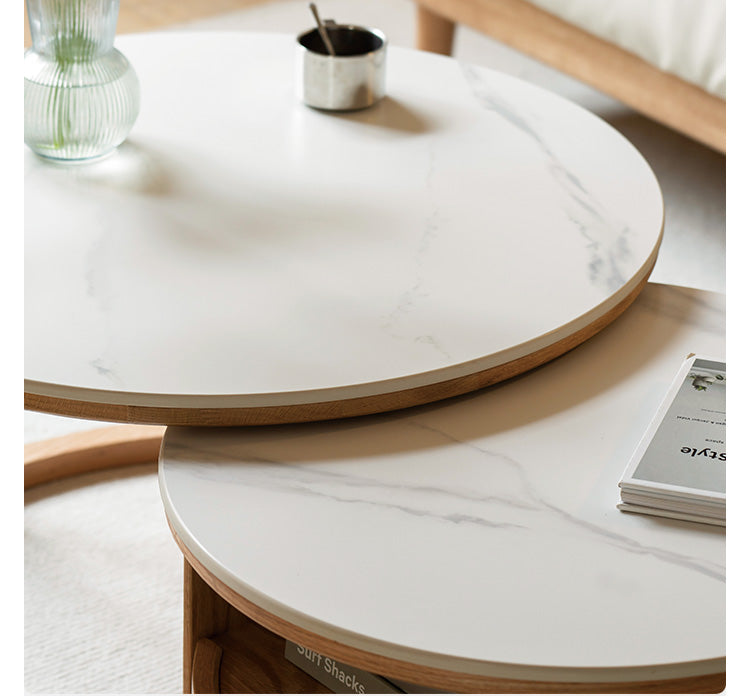 Oak, Ash Solid Wood Rock Plate Coffee Table