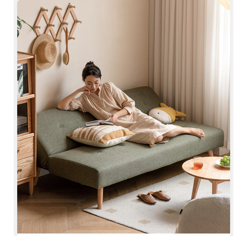 Beech Solid Wood Sleeper Sofa Modern Minimalist.