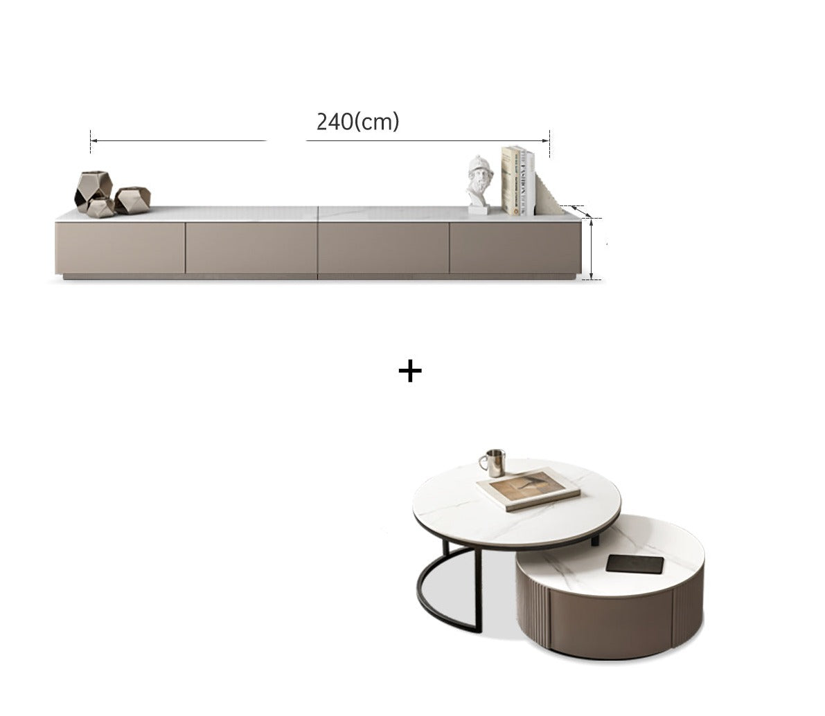 Rock slab TV stand Poplar solid wood*