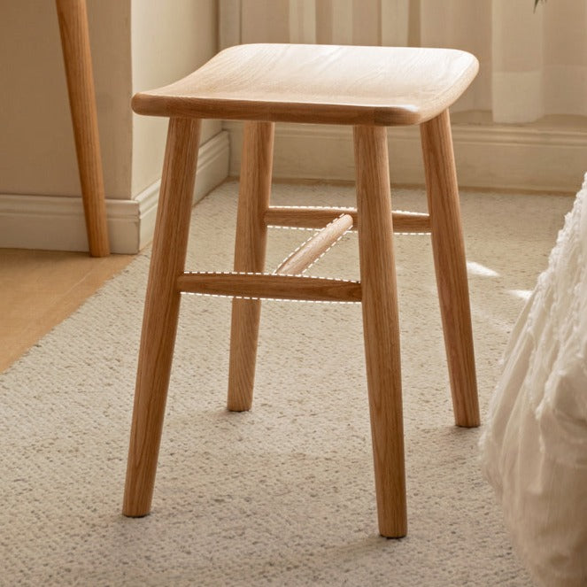 Black Walnut, Ash, Oak, Sandalwood Solid Wood Makeup Stool