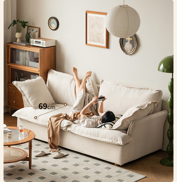 Fabric Down Modern Three-seat Sofa.