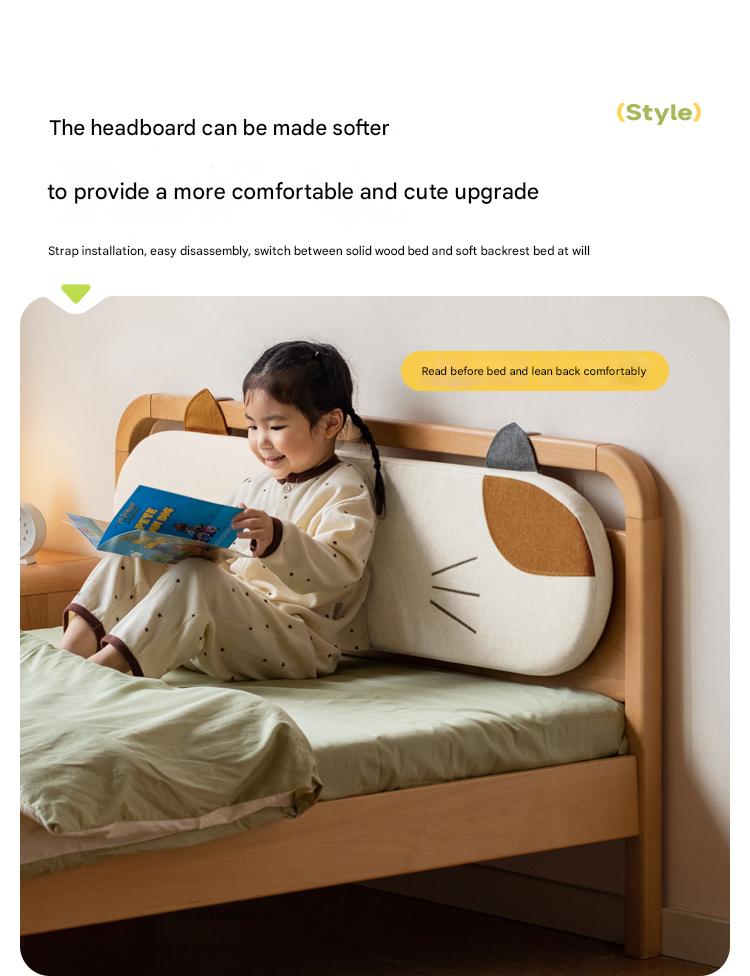 Beech solid wood kids bed