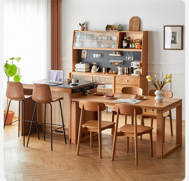 Cherry Wood Dining Table Island Table Integrated Large Board