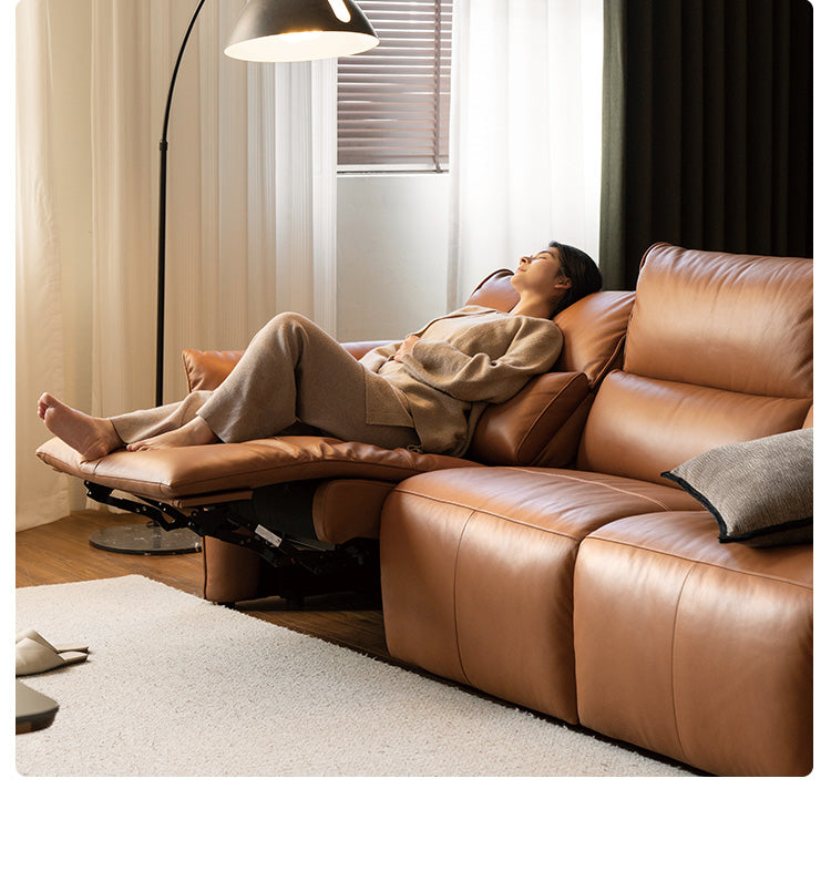 Leather Electric Luxury High Backrest Sofa,
