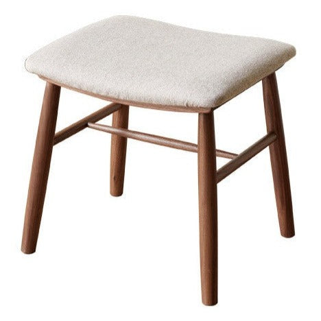 Black Walnut, Oak Solid Wood, Sandalwood Square Makeup Stool