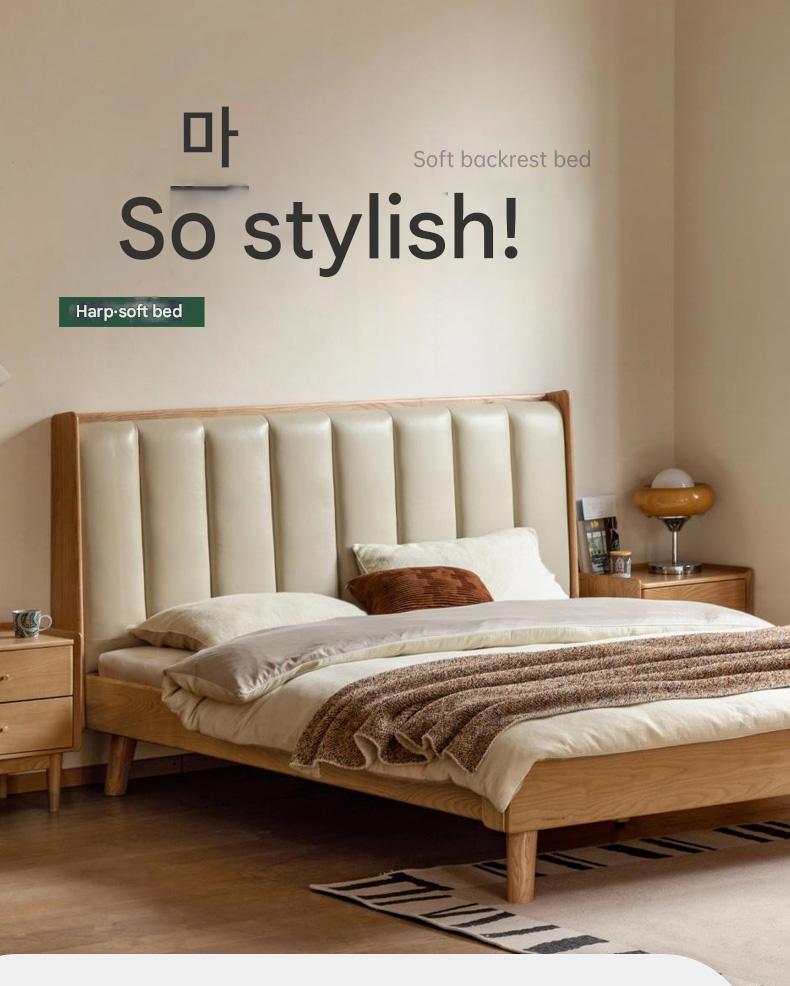 Oak, Ash Solid Wood Technology Cloth Harp Bed