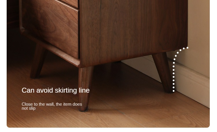 Black Walnut, Ash, Oak Solid Wood Classic Nightstand.