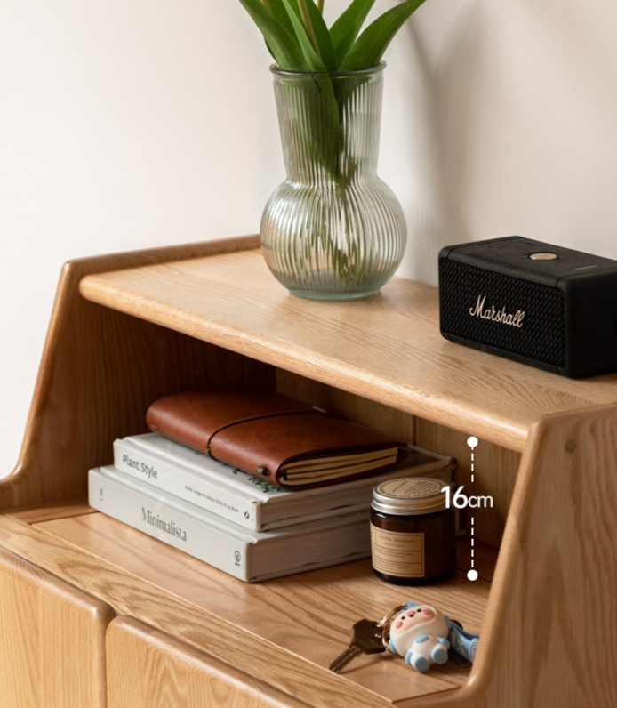 Oak Solid Wood Shoe Cabinet