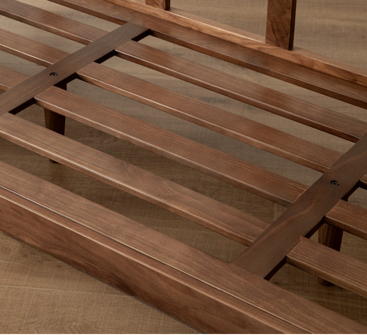 Black Walnut Solid Wood Fabric Sofa.