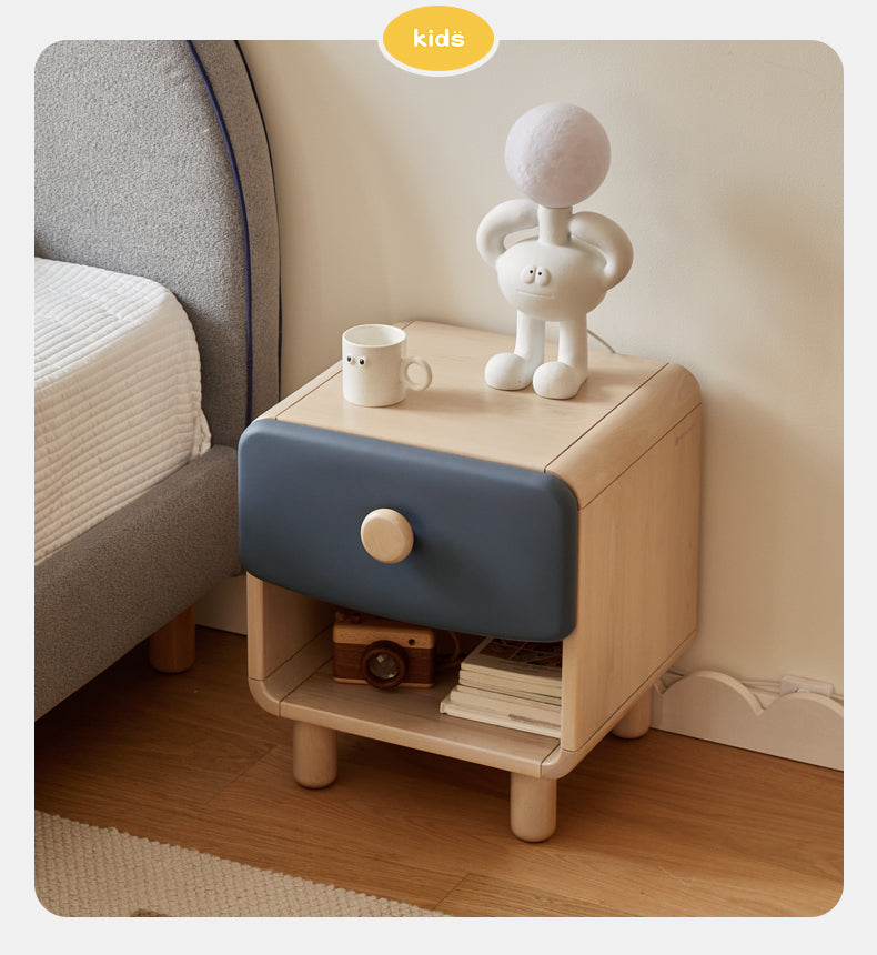Rubberwood Solid Wood Children's Modern Nightstand