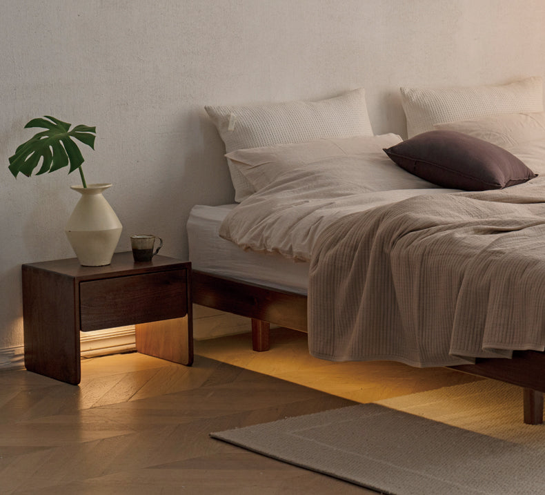Black Walnut, Ash Solid Wood Simple Modern Nightstand