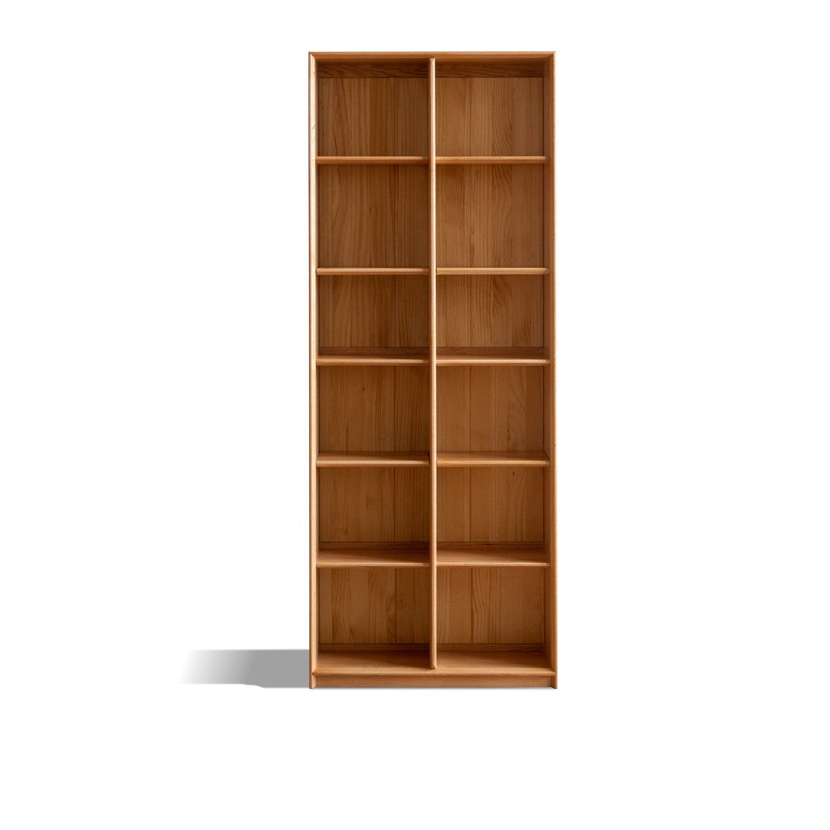 Oak Solid Wood Nordic Style Bookshelf with Floor Storage Cabinet