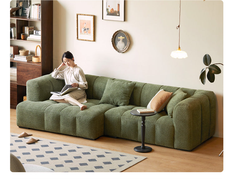 Lamb Fleece Fabric Sofa.