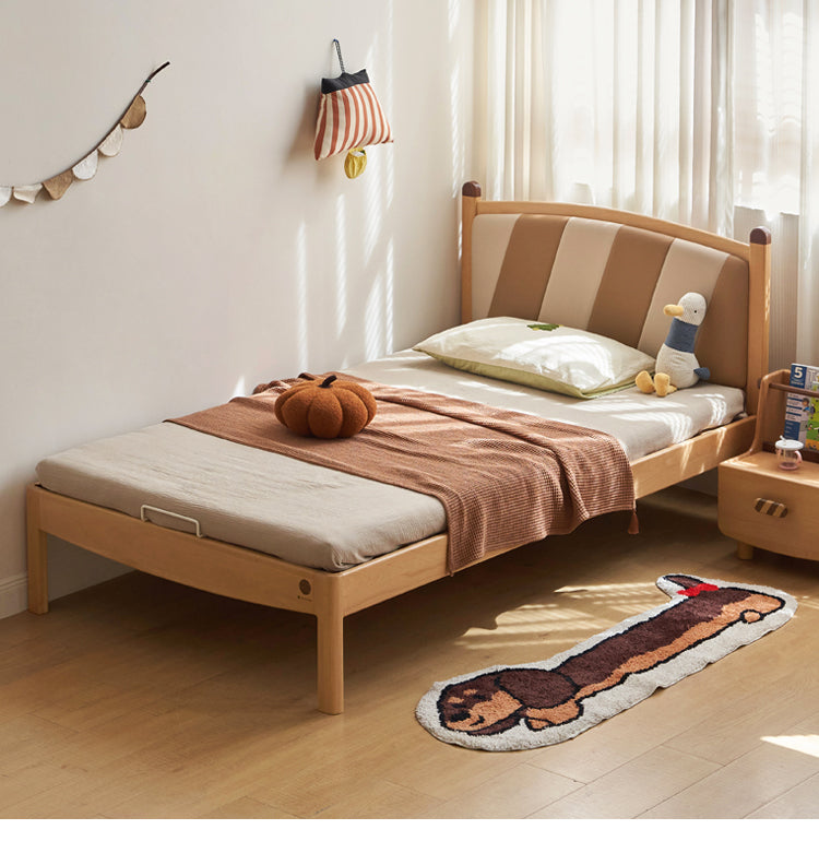 Beech Solid Wood Children's Modern Simple Single Bed