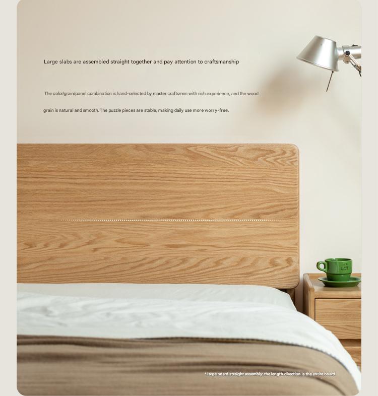Oak Solid Wood Modern Suspension Bed
