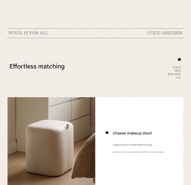 Solid Rubberwood Rotating Modern Dressing Table.