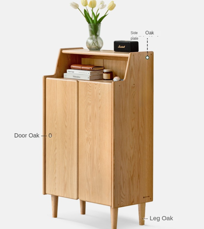 Oak Solid Wood Shoe Cabinet