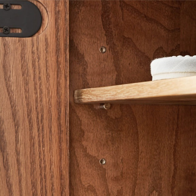 Oak Solid Wood, Solid RubberWood Shoe Entrance Porch Cabinet