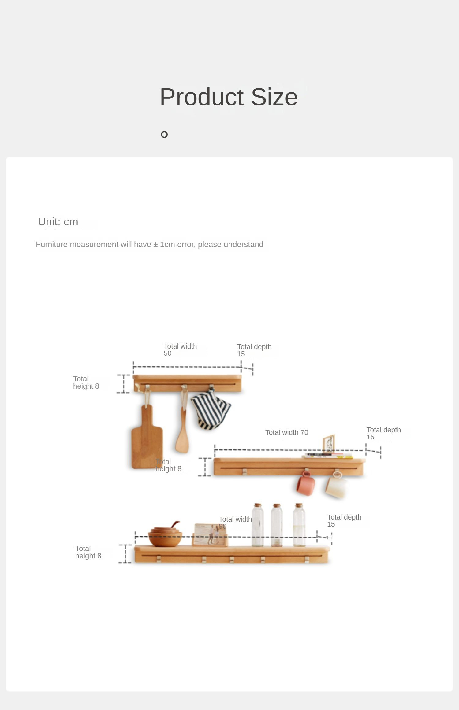 Beech Solid Wood Wall Shelf With Hooks