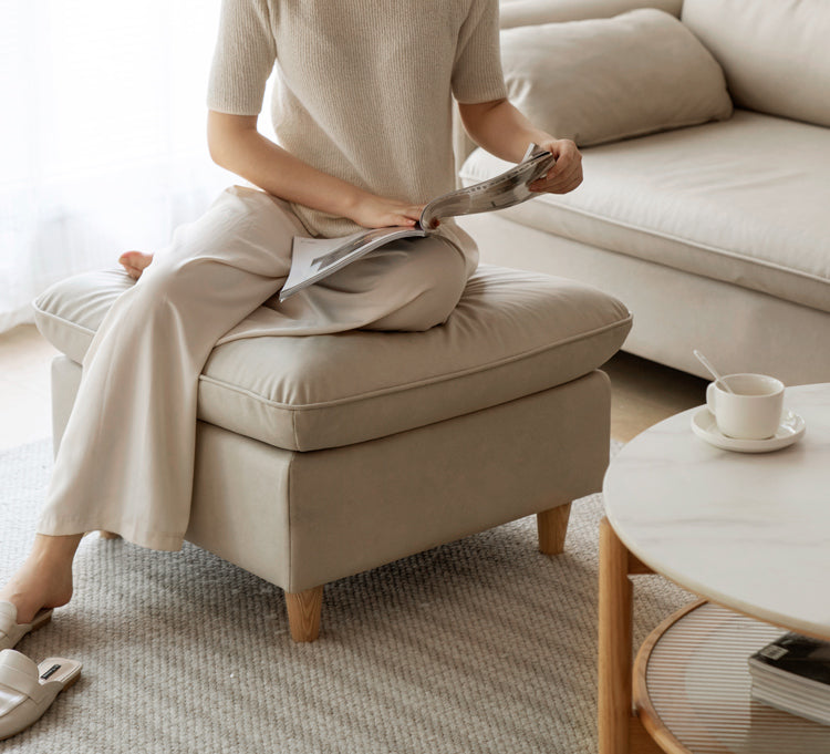 Ash Solid Wood Technology Fabric Corner Sofa.