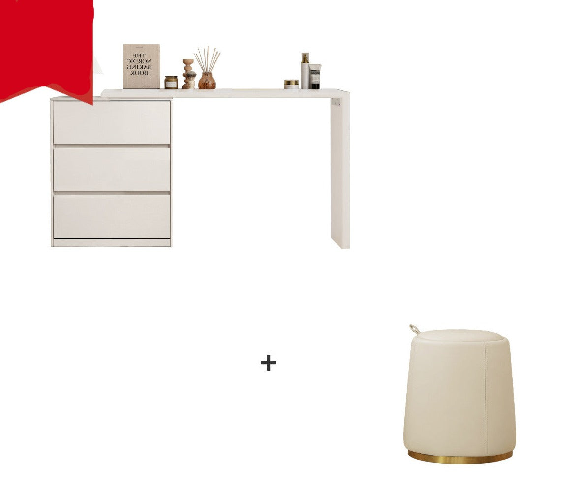 Poplar, Oak Solid Wood Telescopic Dressing Table Three Drawers.