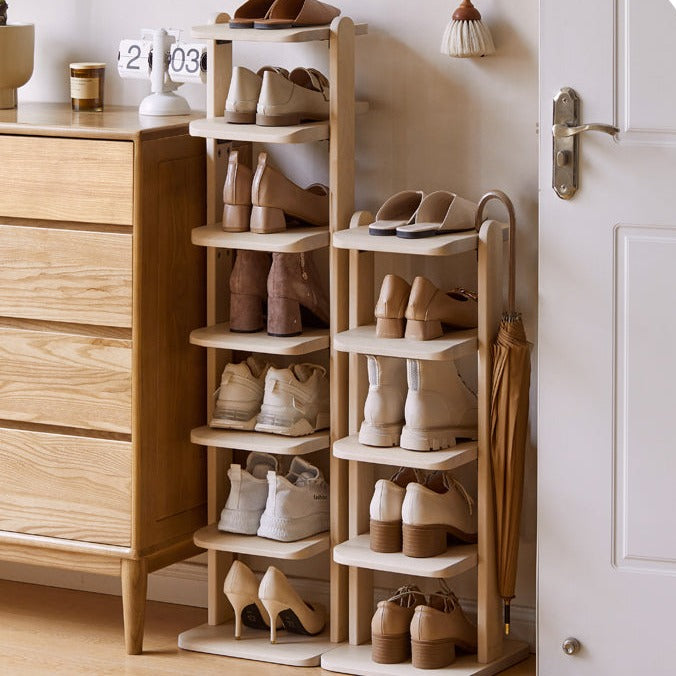 Rubberwood, Beech Solid Wood Narrow Shoe Rack