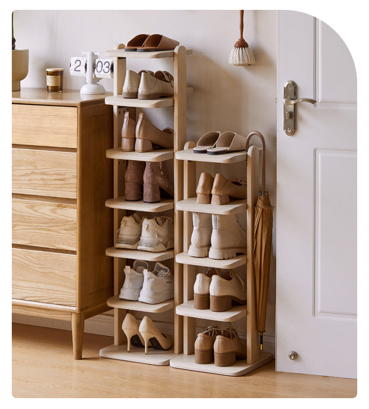 Rubberwood, Beech Solid Wood Narrow Shoe Rack