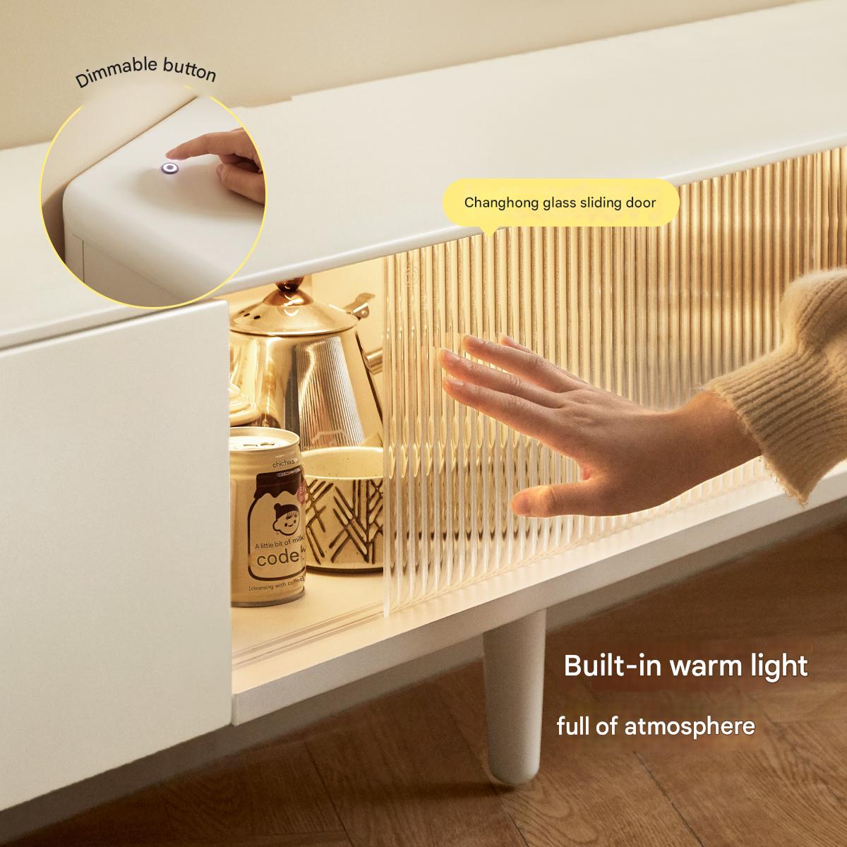 Rubber Solid wood Light Luxury Modern TV Cabinet.