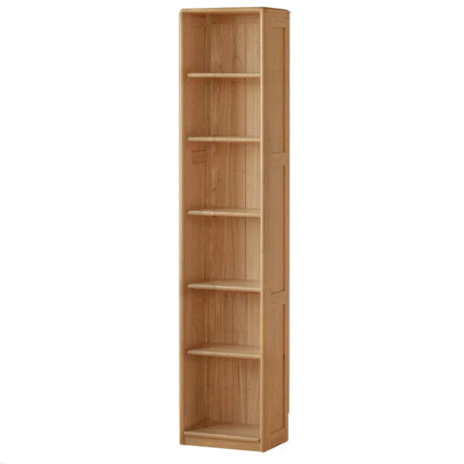 European Beech, Oak Solid Wood Floor-Standing Bookshelf with Glass Door Display