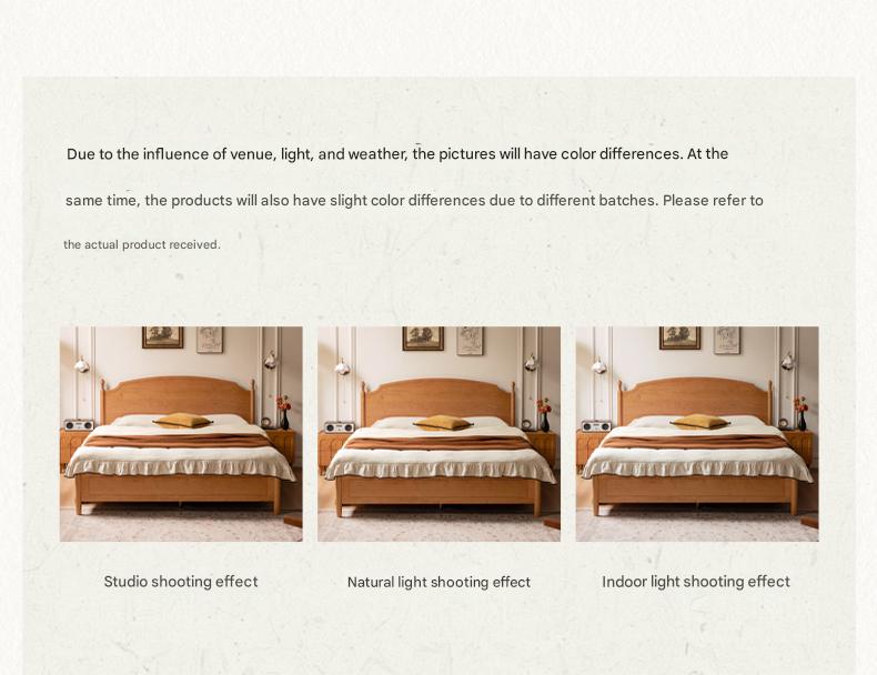 Cherry solid wood French retro storage bed